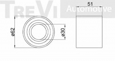 TREVI AUTOMOTIVE wb1168 -  Комплект подшипника ступицы колеса